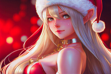 Digital paint a santa girl