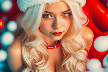 Digital paint a santa girl