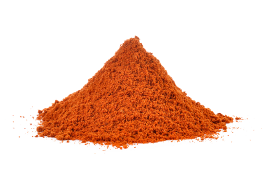 Powdered dried red pepper on transparent png