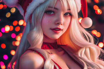 Digital paint a santa girl