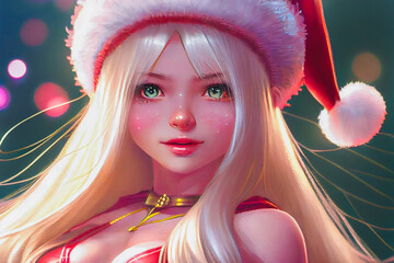 Digital paint a santa girl