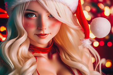 Digital paint a santa girl