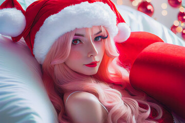 Digital paint a santa girl