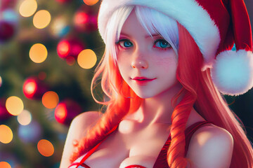 Digital paint a santa girl