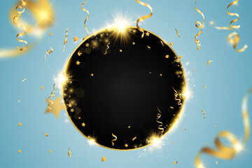 Vector illustration of a gold frame on a background.	

