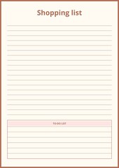 Minimal Shopping List Plan Sheet