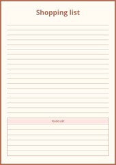 Minimal Shopping List Plan Sheet