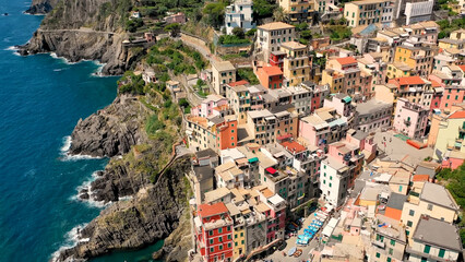 Fototapeta na wymiar Italy, nature, blue sky, rocks, houses