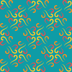 Seamless tile pattern in traditional style. Simple abstract spiral shapes. Flat vector graphics.