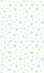 Falling snowflakes. Vector contour drawing background