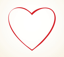 Heart symbol. Vector contour drawing