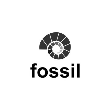nautilus shell fossil logo vector with geometric and abstract