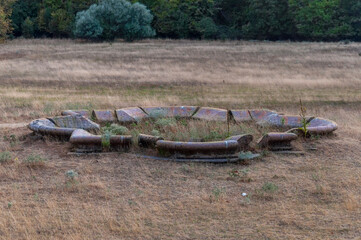 Old abandoned mansion haunted like a horror movie castle palace villa in Hungary