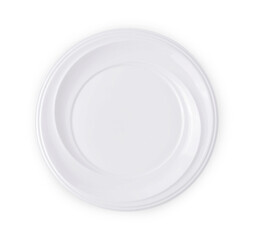 White plate  top view on transparent.