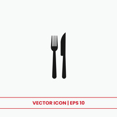 Fototapeta na wymiar Fork and knife icon vector. Restaurant sign