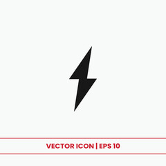 Lightning icon vector. Electric power sign
