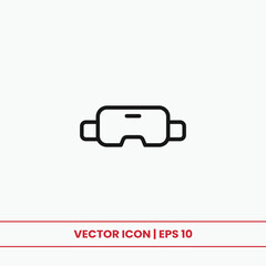 VR glasses icon vector. Virtual reality sign