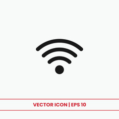 Wifi signal icon vector. Wireless sign, internet symbol.