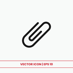 Paper clip icon vector. Attachment sign