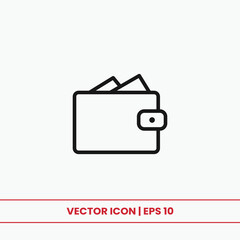 Wallet icon vector. Money wallet sign