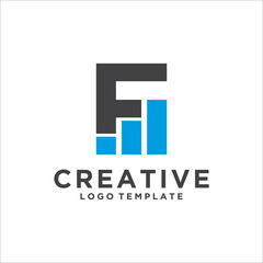 Investment logo with capital letter F, finance logo, financial investment logo, business logo