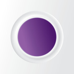 Big white button. Vector drawing
