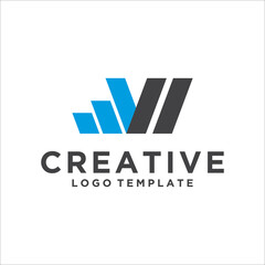 Fototapeta premium Investment logo with capital letter W, V, finance logo, financial investment logo, business logo
