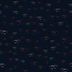 Seamless vector pattern with hand drawn doodle hearts. Texture for wrapping paper, postcards for Valentine's Day, wedding