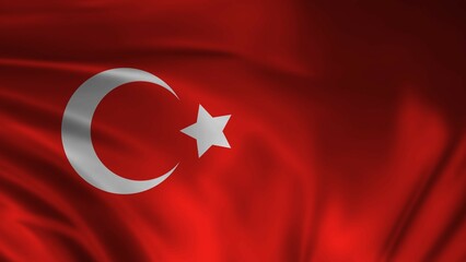 Turky Flag with wavy effect illustration.