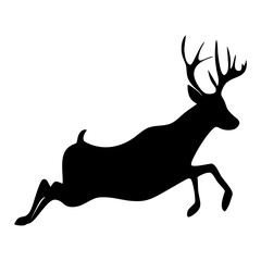 silhouette of a deer jump graphic transparent