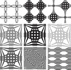 Seamless pattern with lines.Unusual poster Design .Black Vector stripes .Geometric shape. Endless texture
