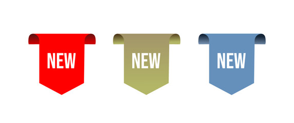 red and blue and gold new labels