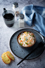 Funchosa salad in a bowl