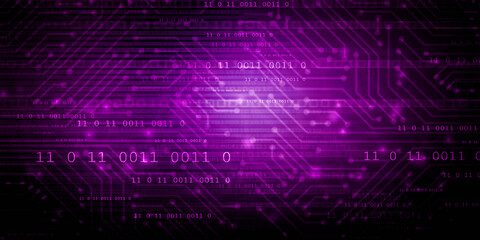 Fototapeta premium 2d illustration abstract digital binary data on computer screen 