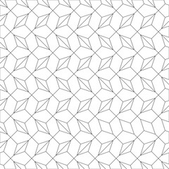 Black and white seamless geometric pattern. Coloring book for children and adult. Decorative abstract linear vector background. 