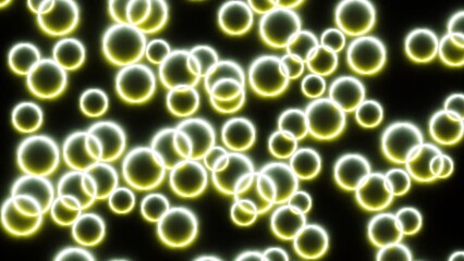 different colored circles on a black background