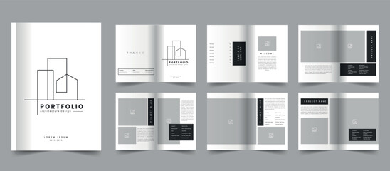Fototapeta na wymiar Architecture portfolio template and brochure layout