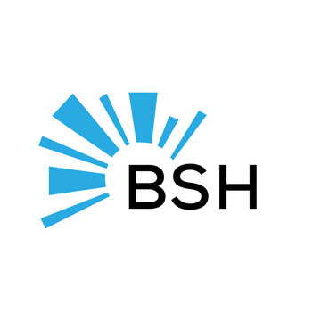 BSH letter logo. BSH blue image on white background and black letter. BSH technology  Monogram logo design for entrepreneur and business. BSH best icon.
