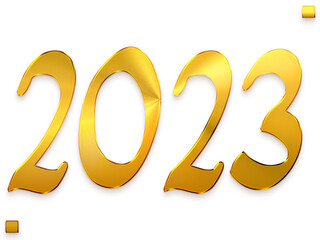 2023 Numbers in Transparent PNG Elegant Gold Bold Typography Minimalistic Golden Text