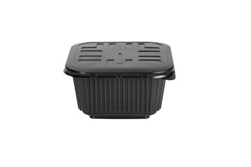 Black empty plastic food containers