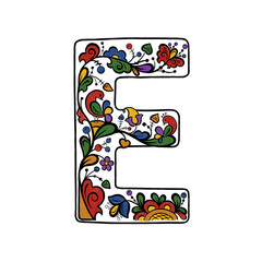 Capital Russian letter E painted on a white background