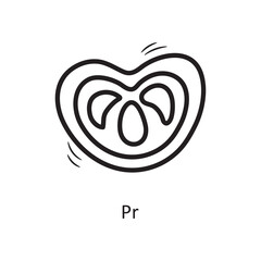 Pr vector outline Icon Design illustration. Food and Drinks Symbol on White background EPS 10 File