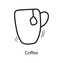 Coffee vector outline Icon Design illustration. Food and Drinks Symbol on White background EPS 10 File