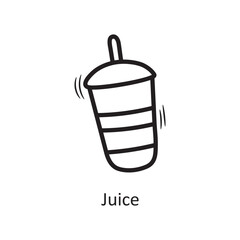 Juice vector outline Icon Design illustration. Food and Drinks Symbol on White background EPS 10 File