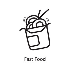Fast Food vector outline Icon Design illustration. Food and Drinks Symbol on White background EPS 10 File
