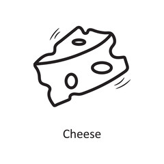  Cheese vector outline Icon Design illustration. Food and Drinks Symbol on White background EPS 10 File