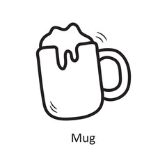 Mug vector outline Icon Design illustration. Food and Drinks Symbol on White background EPS 10 File