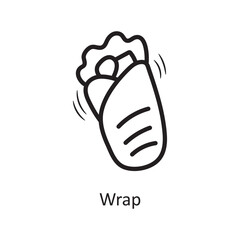 Wrap vector outline Icon Design illustration. Food and Drinks Symbol on White background EPS 10 File