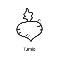 Turnip vector outline Icon Design illustration. Food and Drinks Symbol on White background EPS 10 File