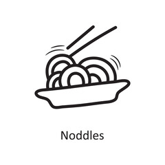 Noddles vector outline Icon Design illustration. Food and Drinks Symbol on White background EPS 10 File